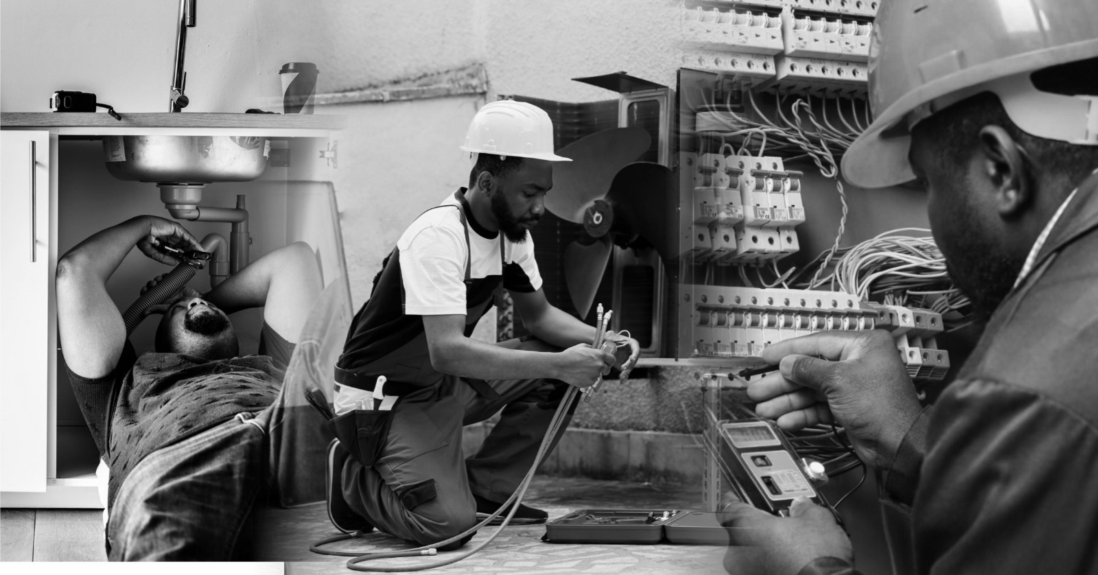 Modern commercial facilities and city skyline